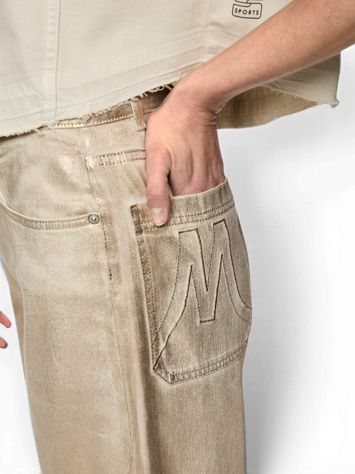 Goudkleurige barrel fit jeans Marccain 