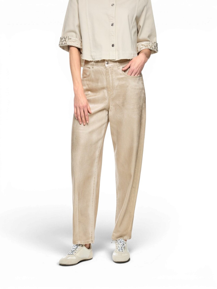 Goudkleurige barrel fit jeans Marccain 