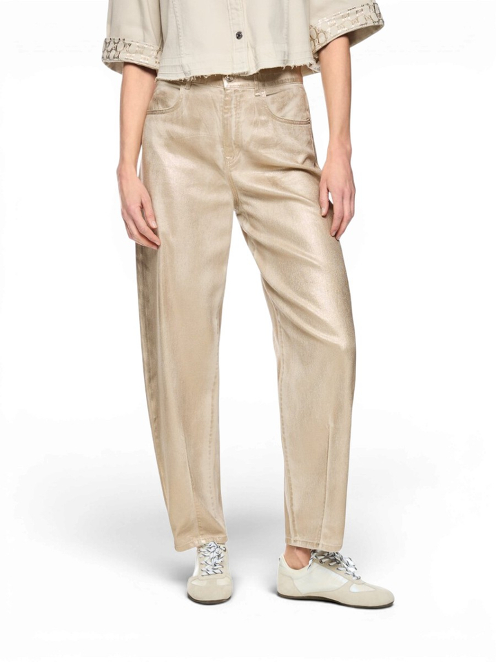 Goudkleurige barrel fit jeans Marccain 