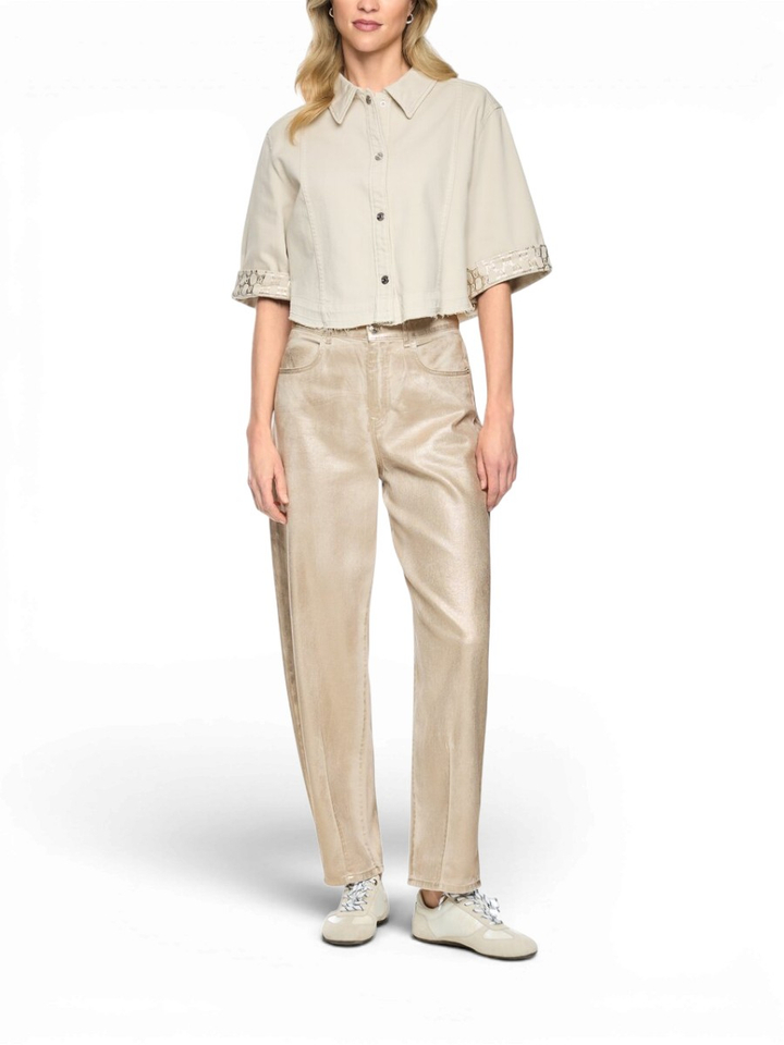 Goudkleurige barrel fit jeans Marccain 
