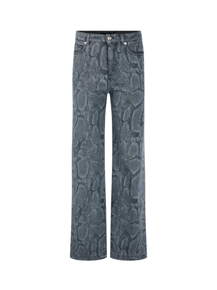 Blauwe jeans wigan met dierenprint Marccain Sport
