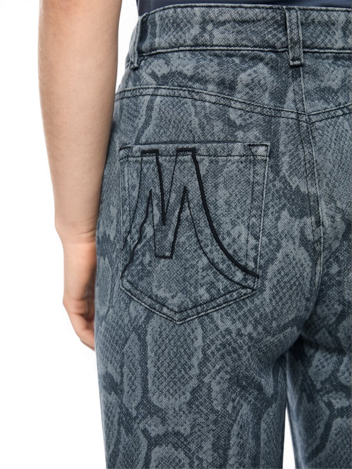 Blauwe jeans wigan met dierenprint Marccain Sport