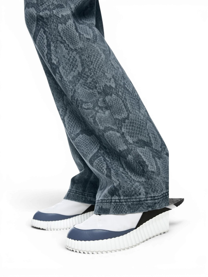 Blauwe jeans wigan met dierenprint Marccain Sport