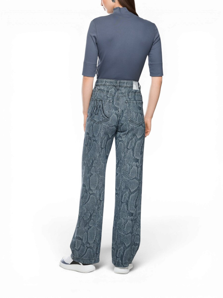 Blauwe jeans wigan met dierenprint Marccain Sport