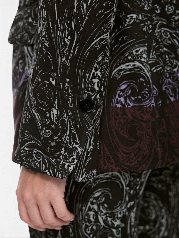 Zwarte blazer met all-over print scuba-jersey Marccain 