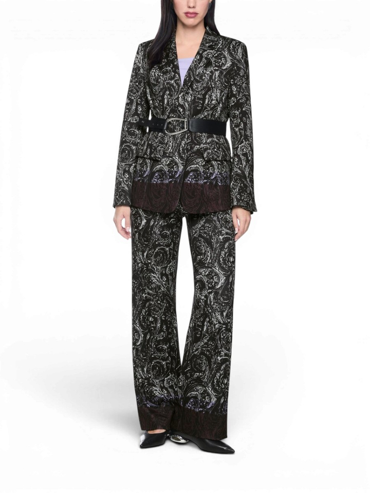 Zwarte blazer met all-over print scuba-jersey Marccain 