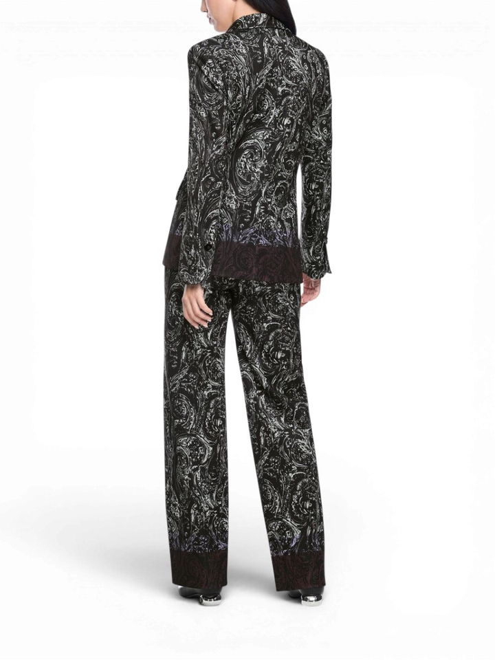 Zwarte blazer met all-over print scuba-jersey Marccain 