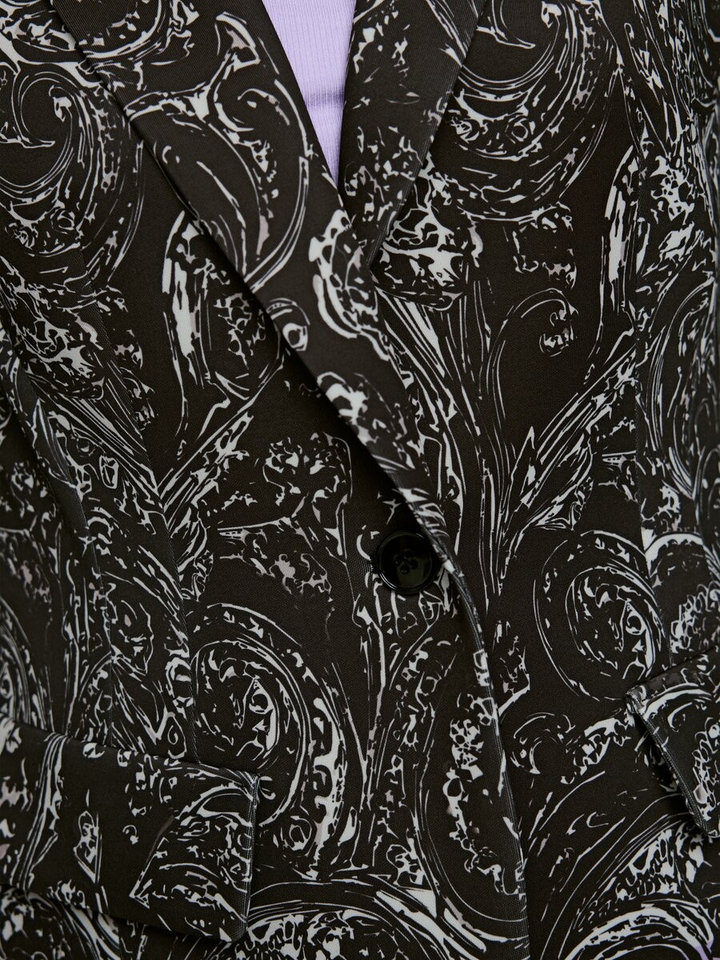Zwarte blazer met all-over print scuba-jersey Marccain 