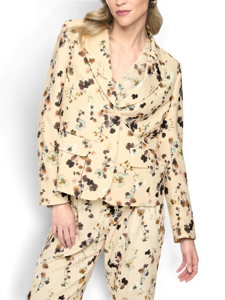 Getailleerde blazer met bloemenprint Marccain