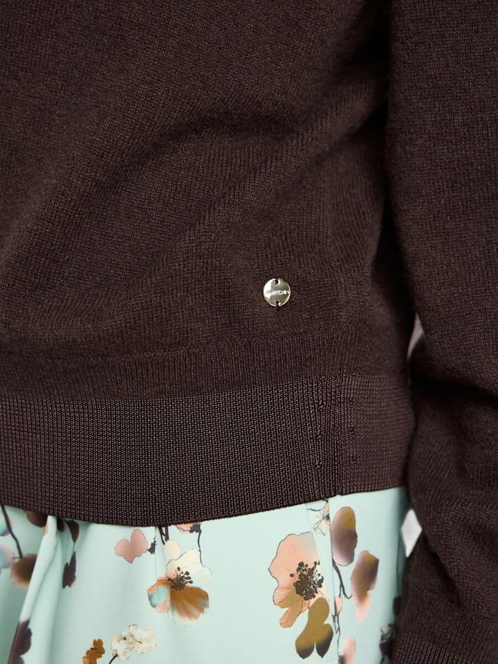 Donkerbruine cardigan van kasjmier Marccain