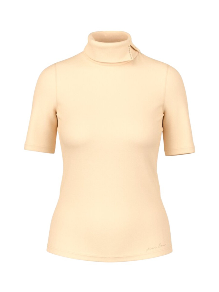 Lichtgele T-shirt met detail aan de kraag Marccain 