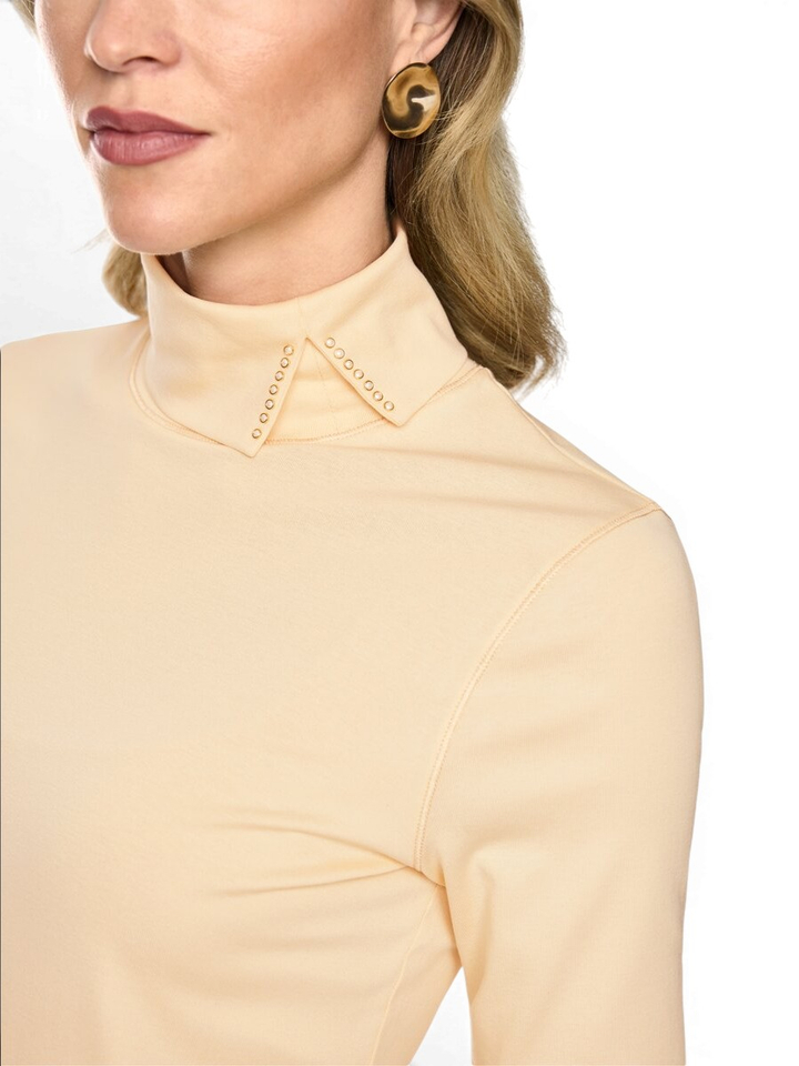 Lichtgele T-shirt met detail aan de kraag Marccain 