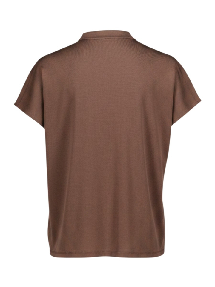 Donkerbruine T-shirt met kanten detail Marccain 