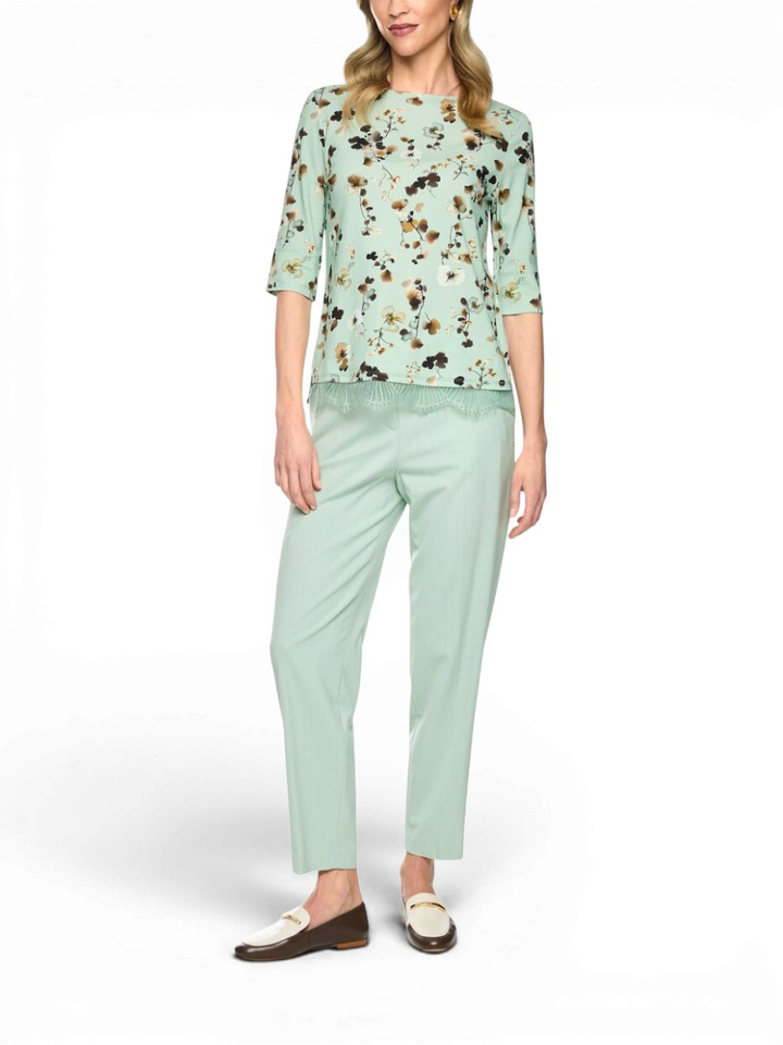 Groene T-shirt met bloemenprint Marccain