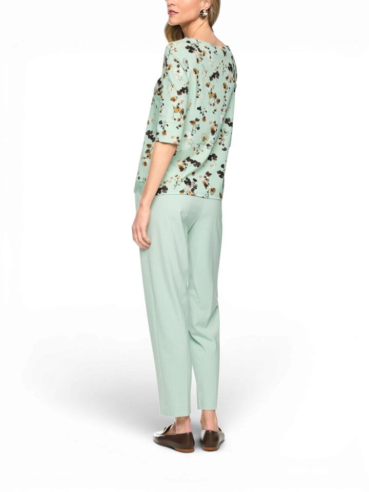 Groene T-shirt met bloemenprint Marccain