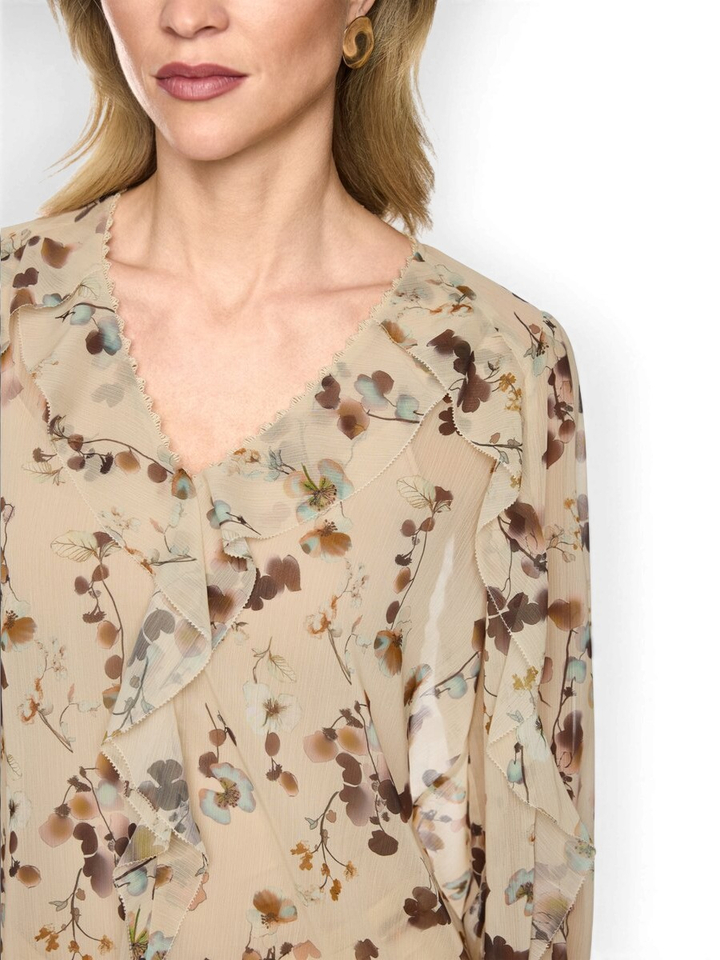 Bloemenblouse met volants Marccain