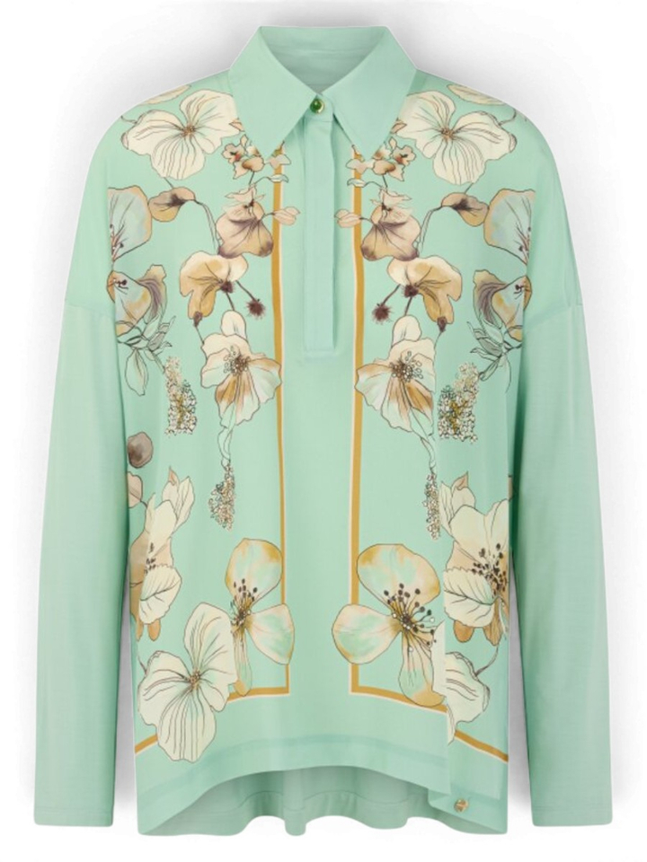 Groene bloes met bloemenprint Marccain 
