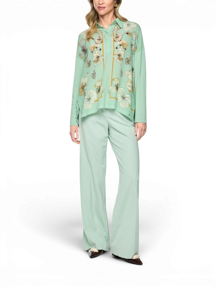 Groene bloes met bloemenprint Marccain 