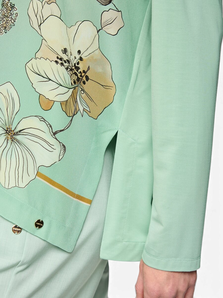 Groene bloes met bloemenprint Marccain 
