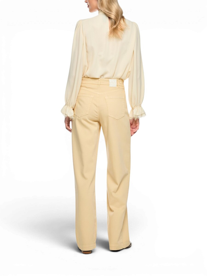 Gele wide leg jeans met hoge taille Marccain