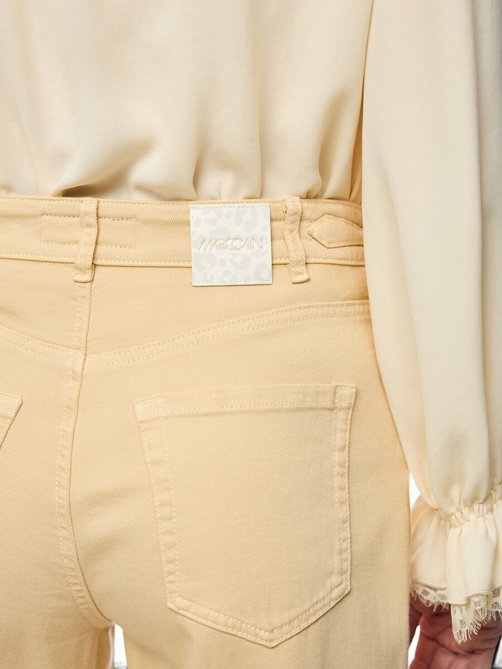 Gele wide leg jeans met hoge taille Marccain