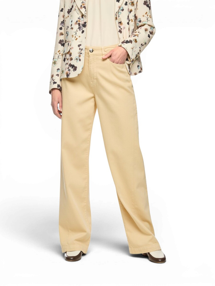 Gele wide leg jeans met hoge taille Marccain