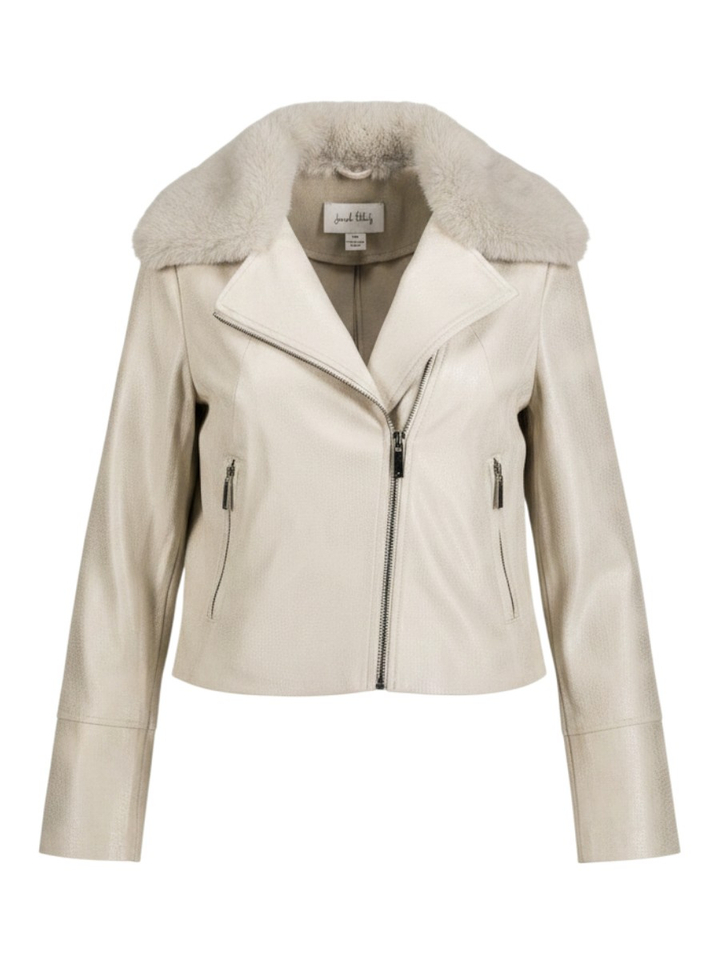 Beige vest met kraag in imitatiebond Joseph Ribkoff
