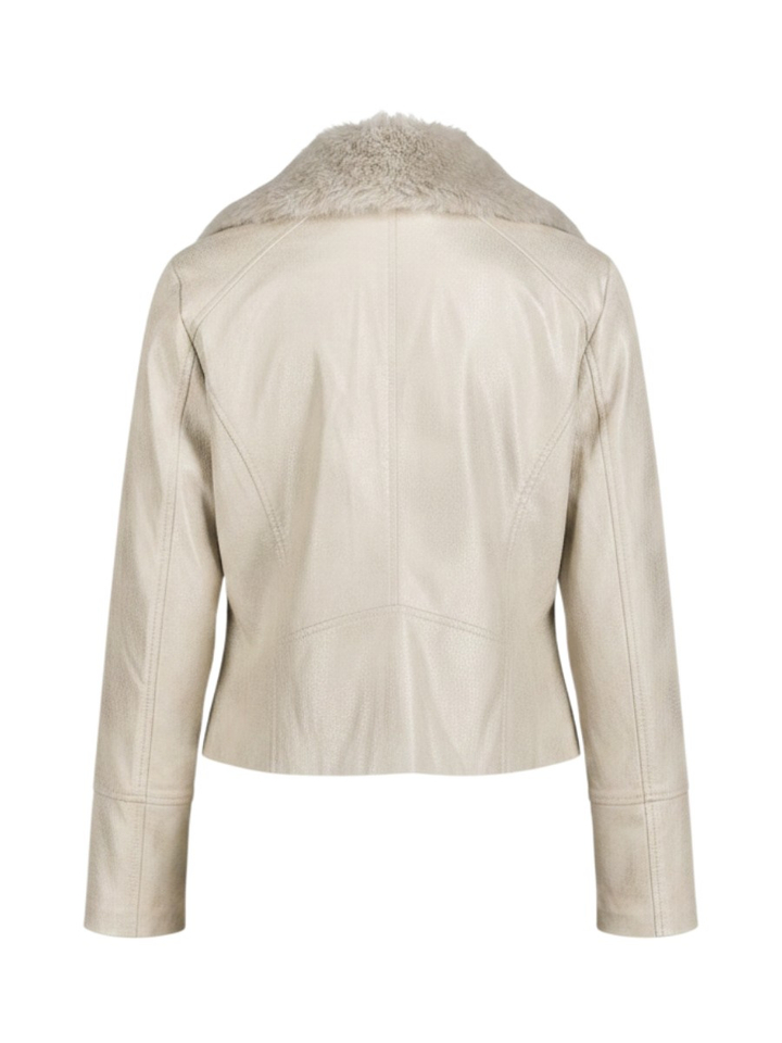 Beige vest met kraag in imitatiebond Joseph Ribkoff