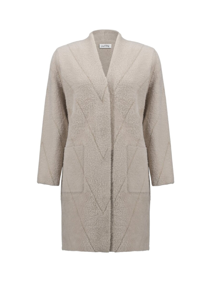 Beige lange zachte mantel Joseph Ribkoff 