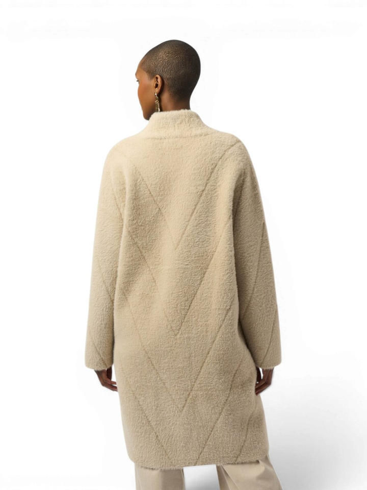 Beige lange zachte mantel Joseph Ribkoff 