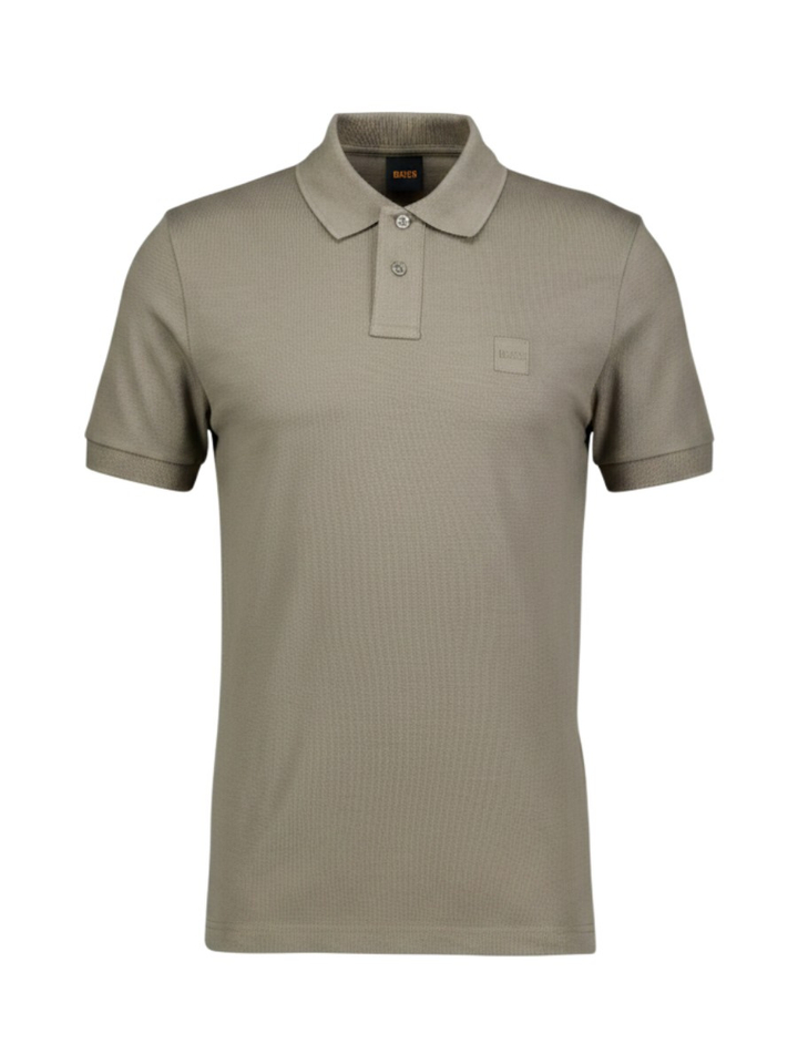Taupe kleurige katoenen polo Hugo Boss 
