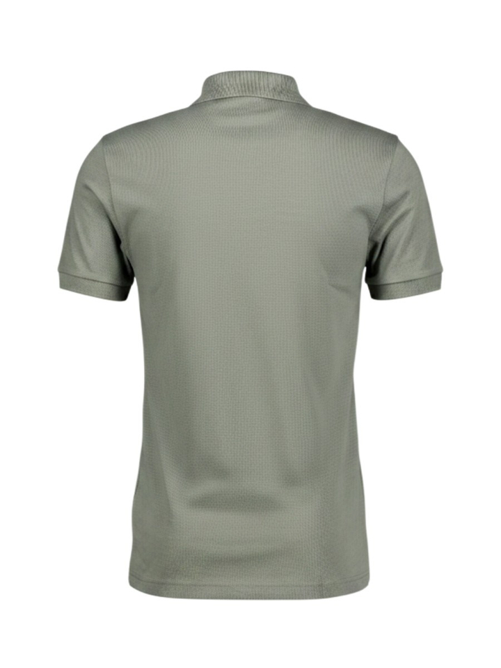 Kaki groene polo met korte rits Hugo Boss 