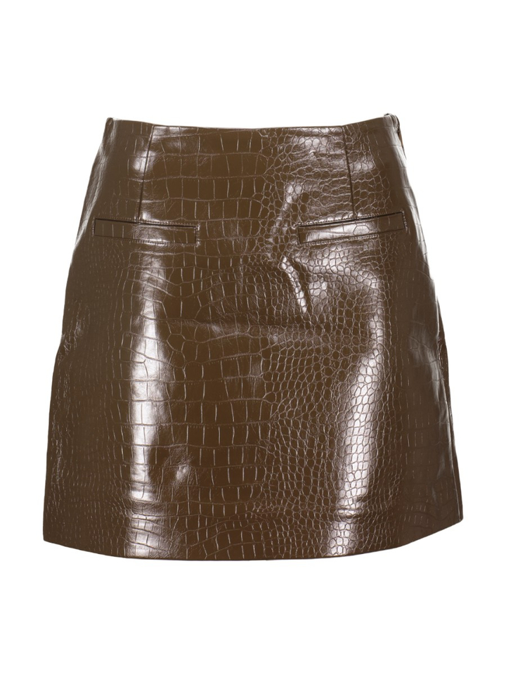Bruine lederlook rok BETTY Grace & Mila 