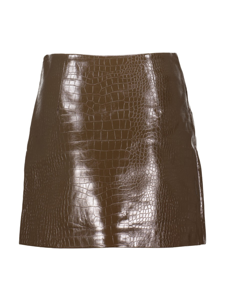 Bruine lederlook rok BETTY Grace & Mila 
