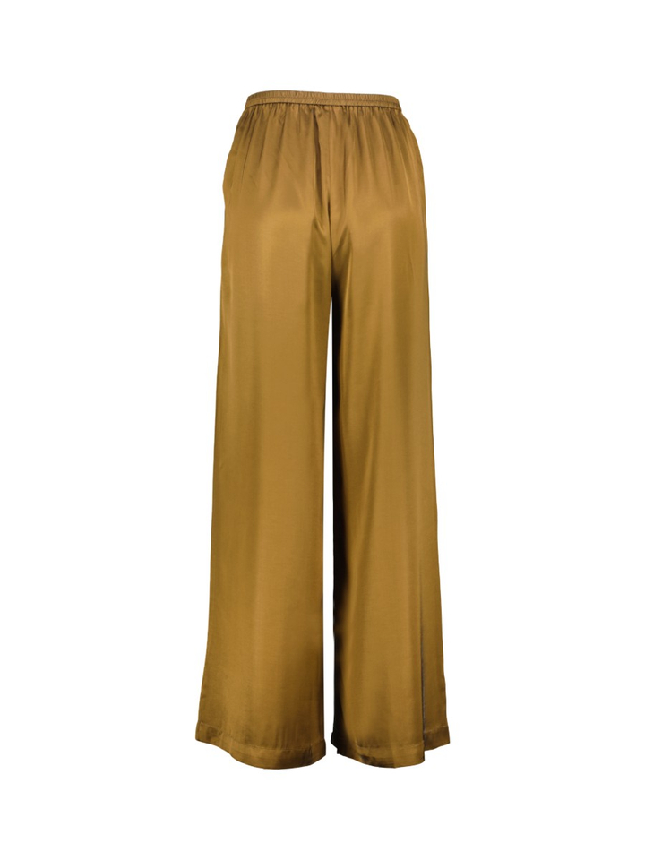 Kakigroene wijde broek met elastische taille BARNABE Grace & Mila 