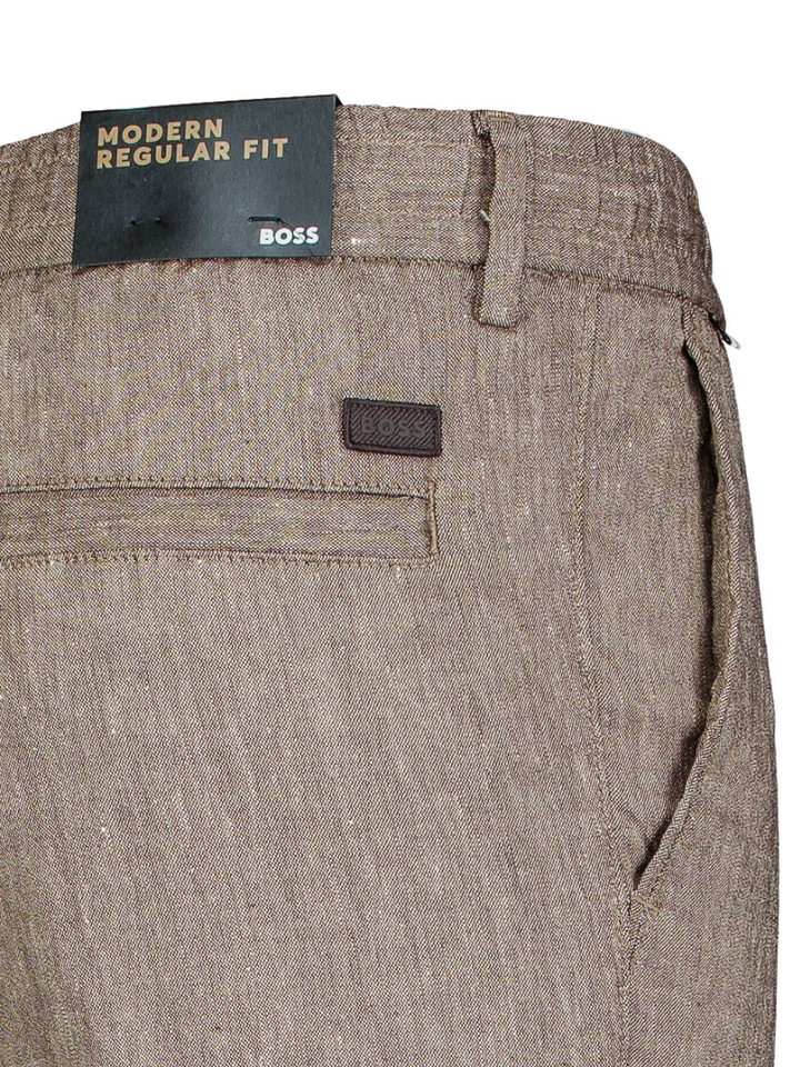 Bruine modern regular fit broek Hugo Boss 