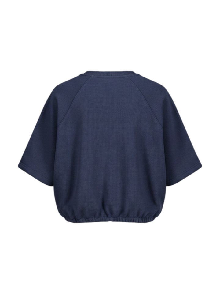 Donkerblauwe trui met elastiek Selected