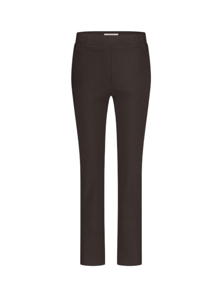 Donkerbruine broek in stretch met elastiek Anne Studio Anneloes 