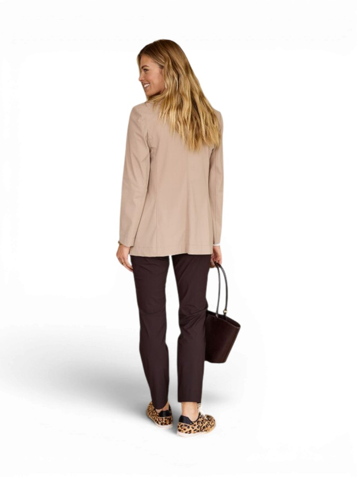 Donkerbruine broek in stretch met elastiek Anne Studio Anneloes 