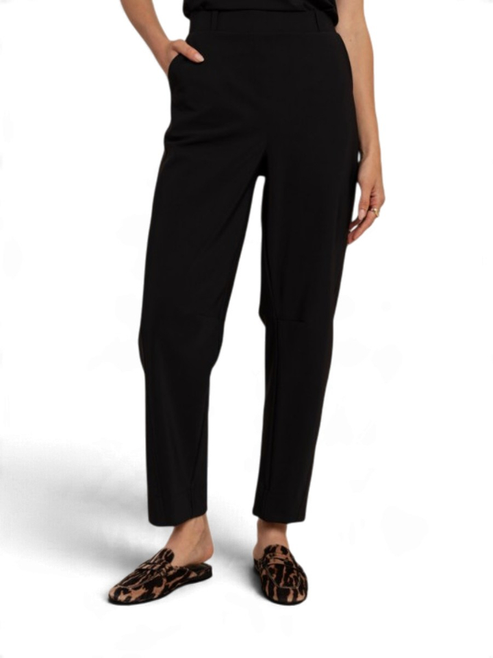Zwarte geklede broek met elastische taille Studio Anneloes