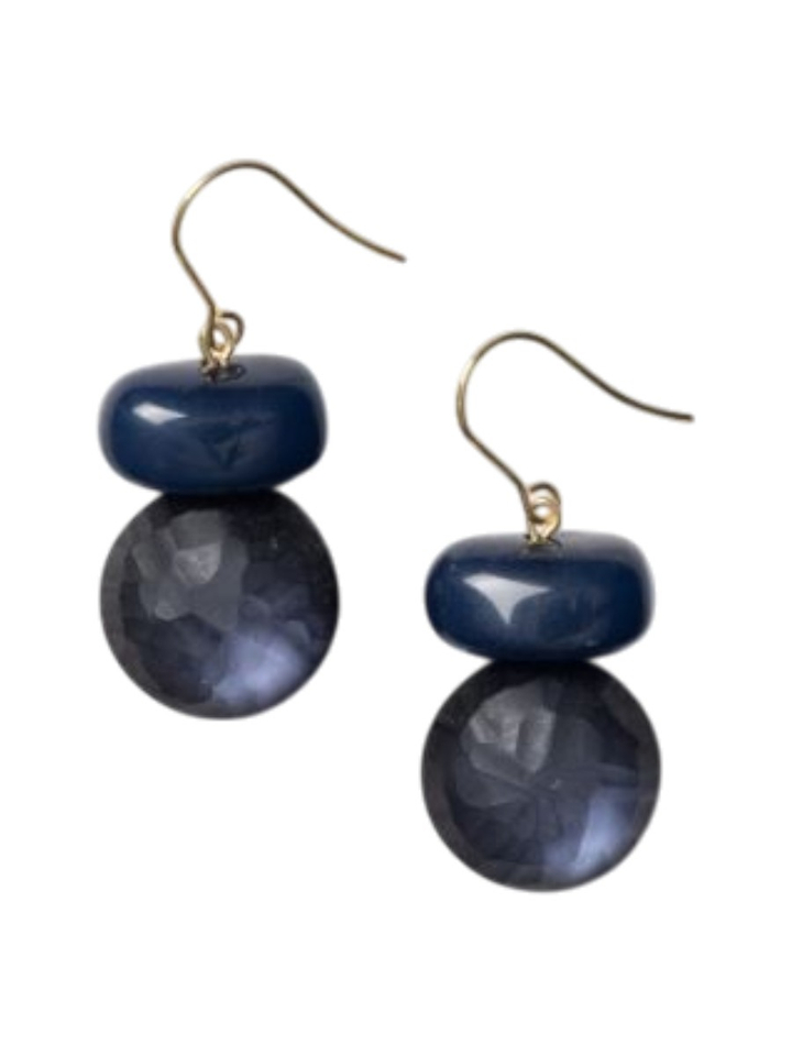 Blauwe oorbellen Ombra Laurence Delvallez