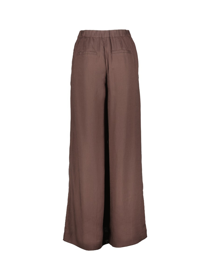 Donkerbruine soepelvallende broek Yaya
