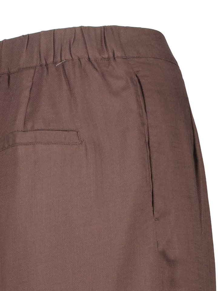 Donkerbruine soepelvallende broek Yaya