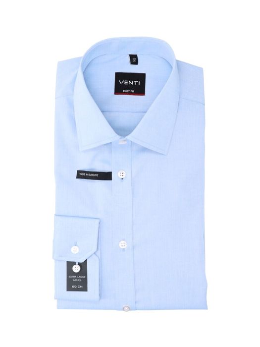 Lichtblauw katoenen hemd (slim fit) met extra lange mouwen Venti