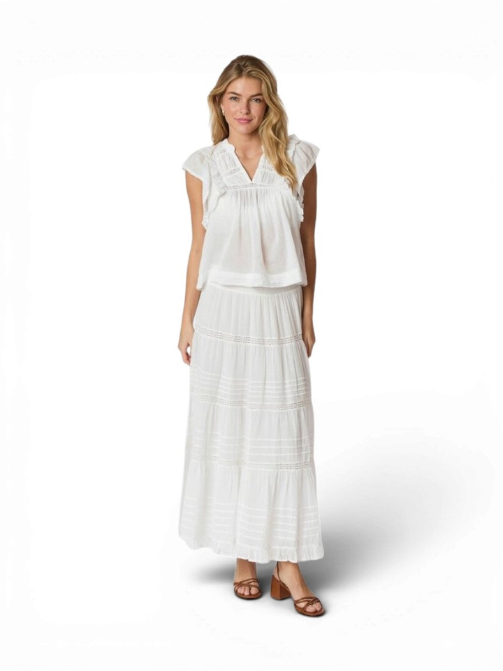 Witte top met broderie Jayla Neo Noir 