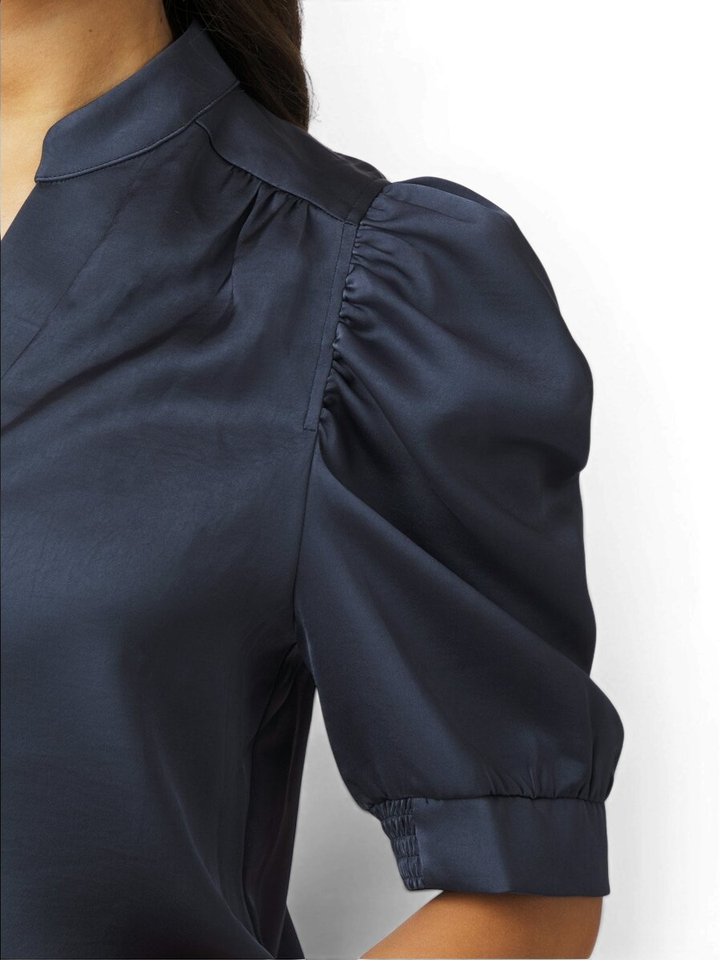 Donkerblauwe blouse Roella Heavy Stateen Neo Noir