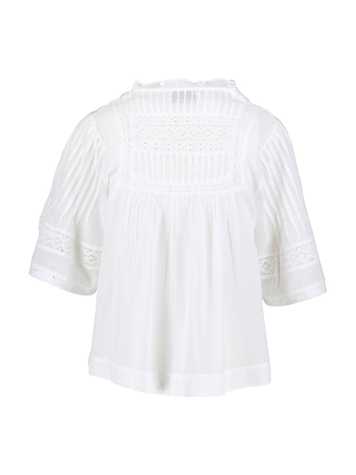 Witte katoenen blouse met details in broderie Siama Neo Noir