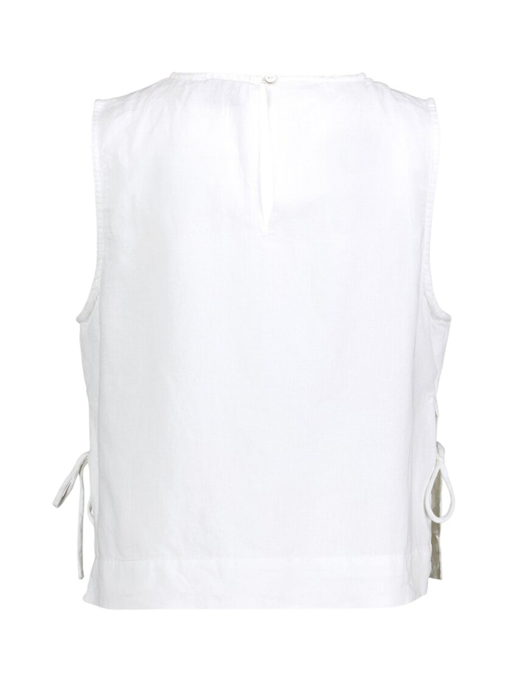 Witte katoenen blouse met korte mouwen Svetlana Neo Noir