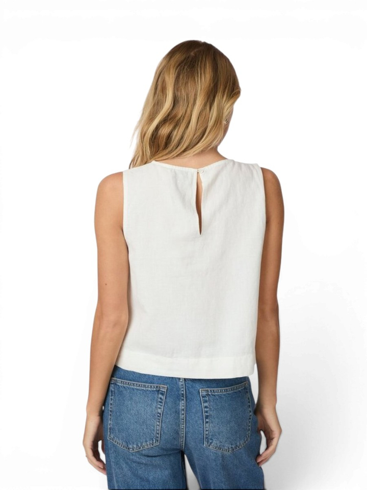 Witte katoenen blouse met korte mouwen Svetlana Neo Noir