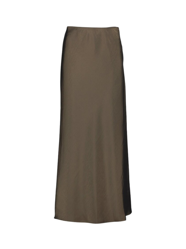 Bruine glanzende rok met elastiek Vicky Neo Noir